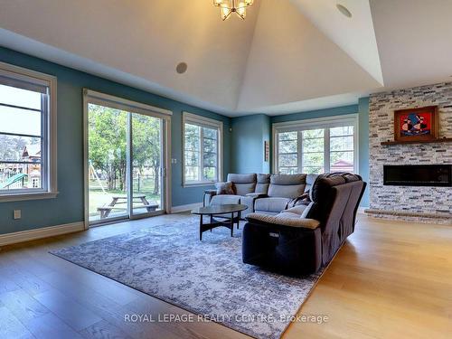 185 Cherry Post Dr, Mississauga, ON - Indoor Photo Showing Living Room With Fireplace