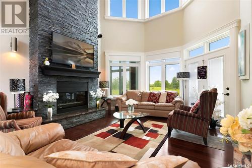 123 Slater Crescent, Edenwold Rm No. 158, SK - Indoor Photo Showing Living Room With Fireplace