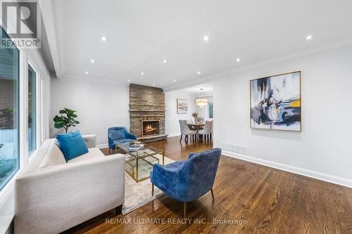 66 Lloydminster Crescent, Toronto, ON - Indoor Photo Showing Living Room With Fireplace