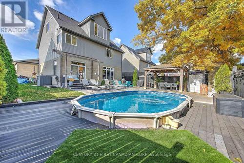 1852 Foxwood Avenue, London, ON - Outdoor With Above Ground Pool With Deck Patio Veranda