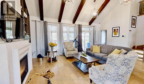 2501 Lakeshore Drive, Ramara, ON - Indoor Photo Showing Living Room With Fireplace