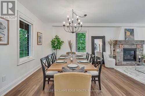 8 Confederation Street, Halton Hills, ON - Indoor Photo Showing Dining Room With Fireplace