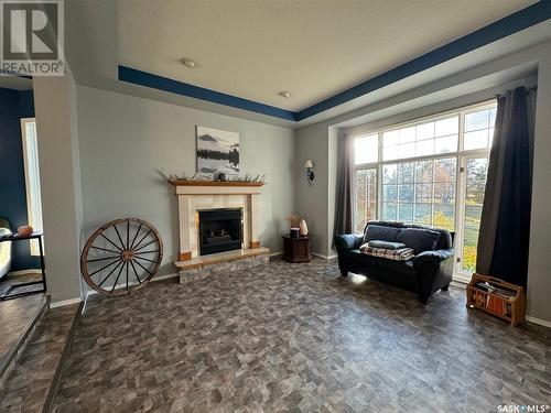 Rae'S N Sons Acreage, Orkney Rm No. 244, SK - Indoor Photo Showing Living Room With Fireplace