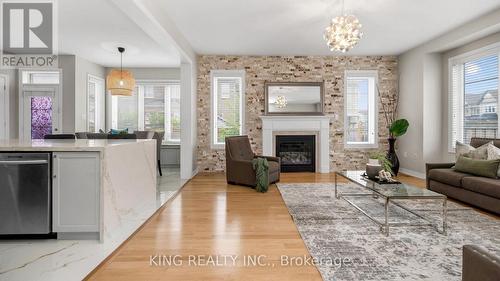 77 Antibes Drive, Brampton, ON - Indoor Photo Showing Living Room With Fireplace