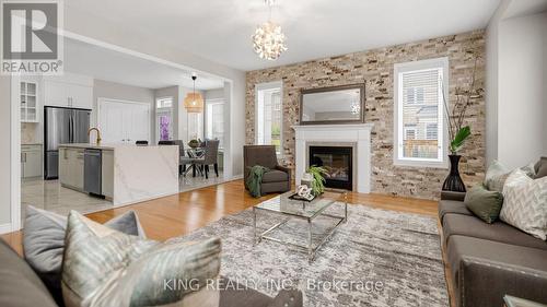 77 Antibes Drive, Brampton, ON - Indoor Photo Showing Living Room With Fireplace