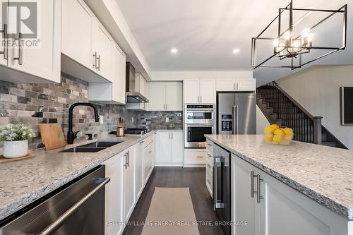 144 Sailors Landing, Clarington (Bowmanville), ON - Indoor Photo Showing Kitchen With Stainless Steel Kitchen With Double Sink With Upgraded Kitchen