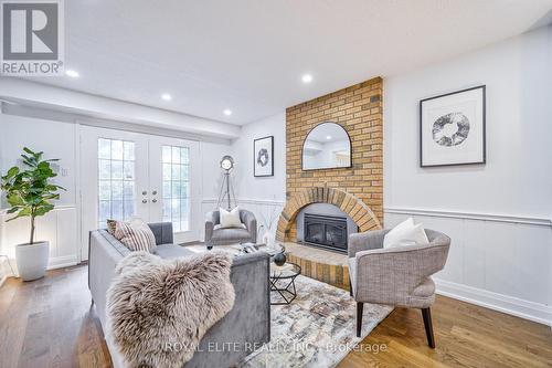 92 Breckonwood Crescent, Markham, ON - Indoor Photo Showing Living Room With Fireplace