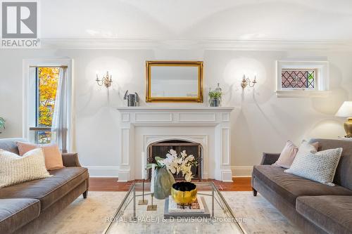 95 Ridge Drive, Toronto, ON - Indoor Photo Showing Living Room With Fireplace