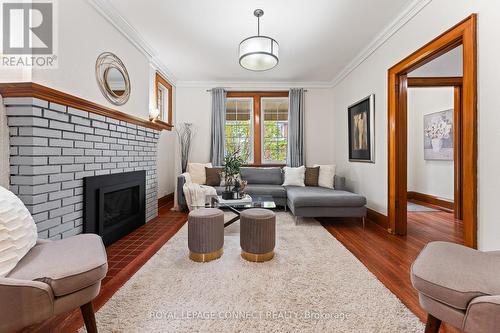 127 Bellwoods Avenue, Toronto, ON - Indoor Photo Showing Living Room With Fireplace