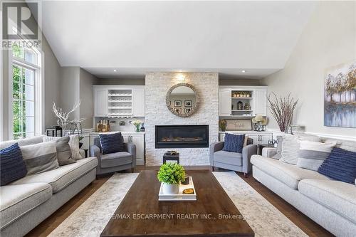 8 Orr Crescent, Hamilton, ON - Indoor Photo Showing Living Room With Fireplace