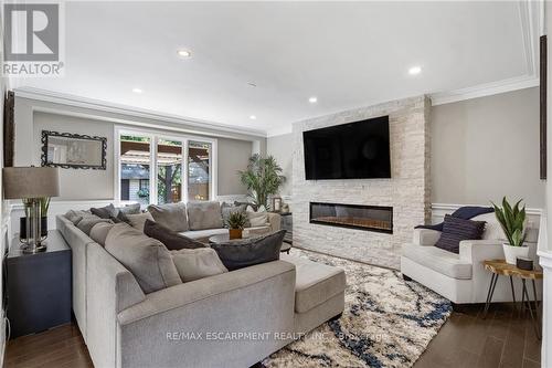 8 Orr Crescent, Hamilton, ON - Indoor Photo Showing Living Room With Fireplace