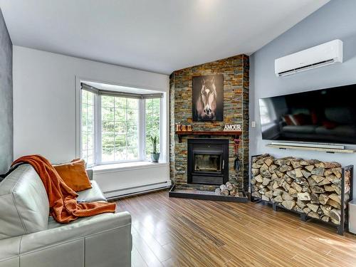 Living room - 289 Ch. Du Lac-Bertrand, Sainte-Sophie, QC - Indoor Photo Showing Living Room With Fireplace