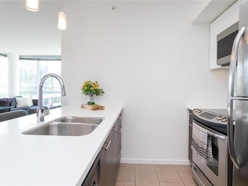 803-834 Johnson St, Victoria, BC - Indoor Photo Showing Kitchen With Double Sink