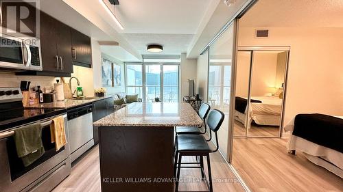 605 - 1 Scott Street, Toronto, ON - Indoor Photo Showing Kitchen With Stainless Steel Kitchen With Upgraded Kitchen