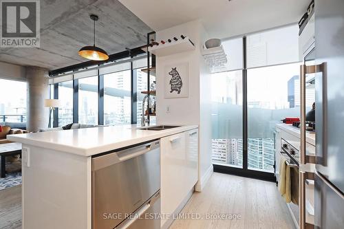 3303 - 224 King Street W, Toronto, ON - Indoor Photo Showing Kitchen With Double Sink