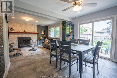 119 Hedge Maple Path, Chatham, ON - Indoor Photo Showing Dining Room With Fireplace