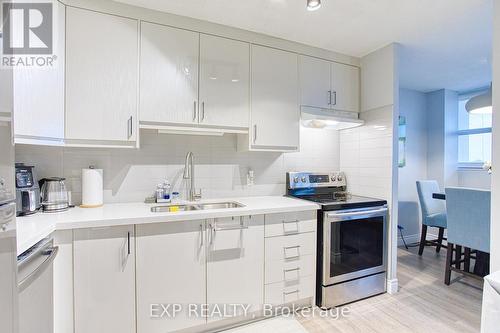 407 - 215 Glenridge Avenue, St. Catharines, ON - Indoor Photo Showing Kitchen With Double Sink With Upgraded Kitchen