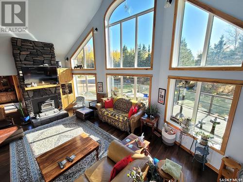 Carlson Acreage, Meadow Lake Rm No.588, SK - Indoor Photo Showing Living Room With Fireplace