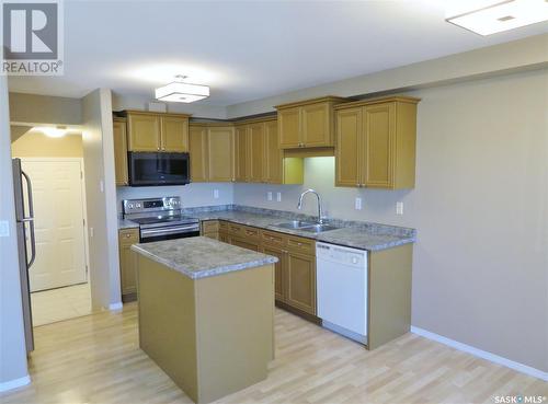 123 445 Bayfield Crescent, Saskatoon, SK - Indoor Photo Showing Kitchen With Double Sink