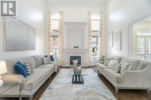 9 Silvershadow Terrace, Brampton, ON - Indoor Photo Showing Living Room With Fireplace