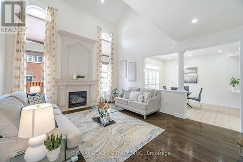 9 Silvershadow Terrace, Brampton, ON - Indoor Photo Showing Living Room With Fireplace