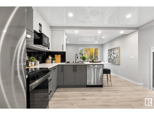 10713 St Gabriel School Rd Nw, Edmonton, AB - Indoor Photo Showing Kitchen With Double Sink With Upgraded Kitchen