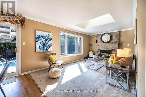 3 Nijinsky Court, Whitby, ON - Indoor Photo Showing Living Room With Fireplace