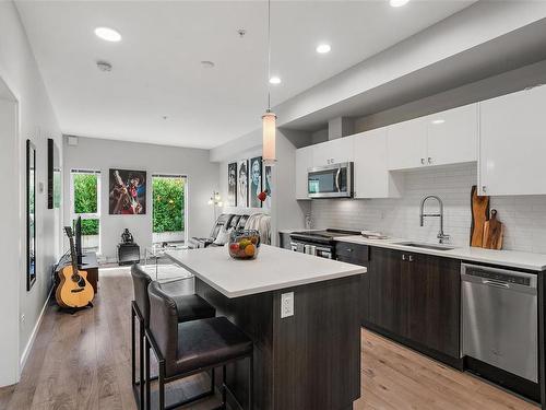 204-767 Tyee Rd, Victoria, BC - Indoor Photo Showing Kitchen With Upgraded Kitchen