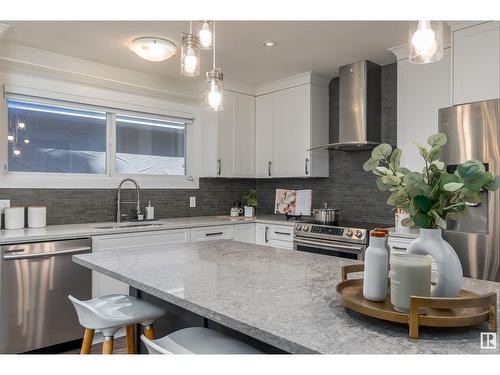 10213 75 St Nw, Edmonton, AB - Indoor Photo Showing Kitchen With Stainless Steel Kitchen With Upgraded Kitchen