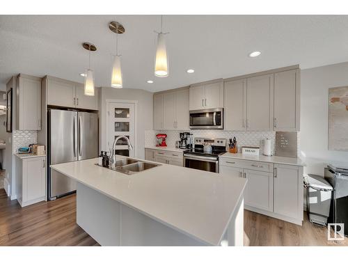 4819 173 Av Nw, Edmonton, AB - Indoor Photo Showing Kitchen With Stainless Steel Kitchen With Double Sink With Upgraded Kitchen