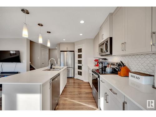 4819 173 Av Nw, Edmonton, AB - Indoor Photo Showing Kitchen With Stainless Steel Kitchen With Double Sink With Upgraded Kitchen