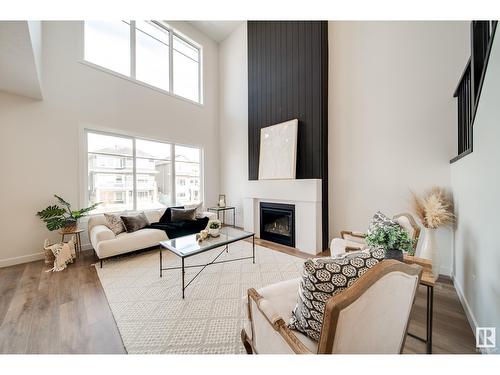 2035 165 St Sw, Edmonton, AB - Indoor Photo Showing Living Room With Fireplace