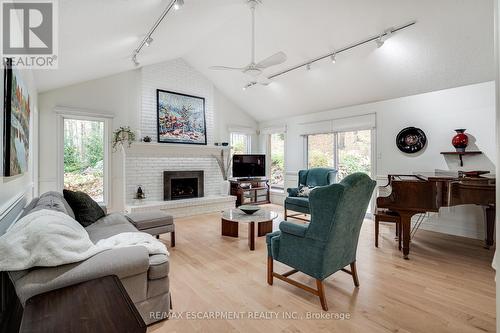 158 Sulphur Springs Road, Hamilton, ON - Indoor Photo Showing Living Room With Fireplace