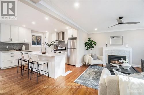 29 Capilano Drive, Ottawa, ON - Indoor Photo Showing Kitchen With Fireplace With Upgraded Kitchen