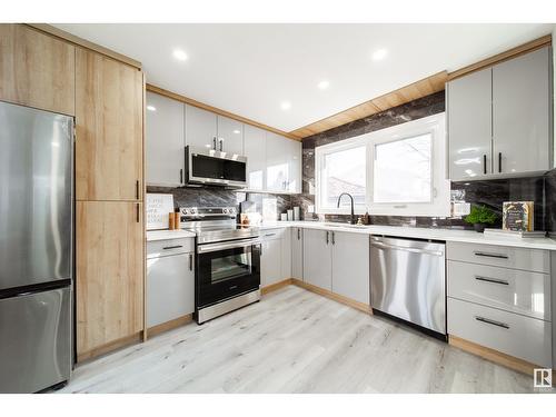 784 Lee Ridge Rd Nw, Edmonton, AB - Indoor Photo Showing Kitchen With Stainless Steel Kitchen With Upgraded Kitchen