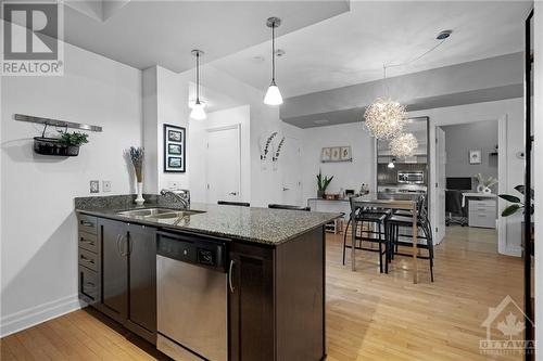 235 Kent Street Unit#1408, Ottawa, ON - Indoor Photo Showing Kitchen With Double Sink