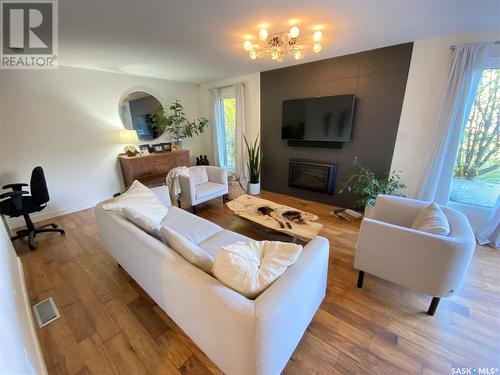 6 Windfield Place, Yorkton, SK - Indoor Photo Showing Living Room With Fireplace