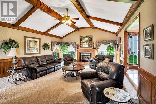 409 Seacliff Drive, Leamington, ON - Indoor Photo Showing Living Room With Fireplace