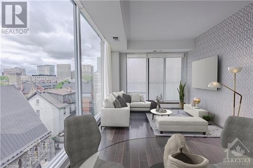 Living room has virtually staged - 238 Besserer Street Unit#717, Ottawa, ON - Indoor