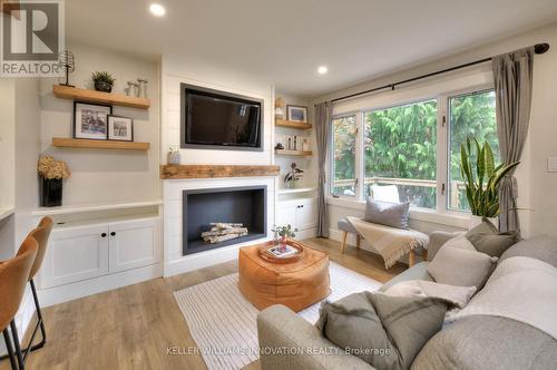 495 Elm Avenue N, North Perth, ON - Indoor Photo Showing Living Room With Fireplace