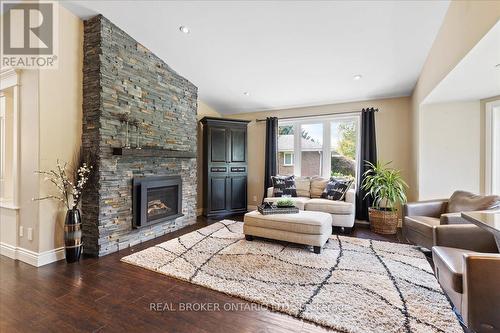 2873 Forest Road, Perth East, ON - Indoor Photo Showing Living Room With Fireplace