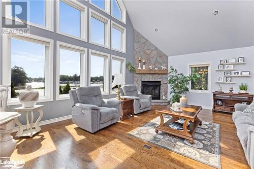 49 Mintens Lane E, Port Severn, ON - Indoor Photo Showing Living Room With Fireplace