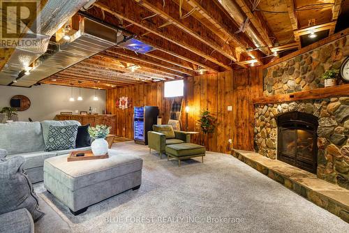 10 Abbie Lane, Norfolk (Teeterville), ON - Indoor Photo Showing Basement With Fireplace