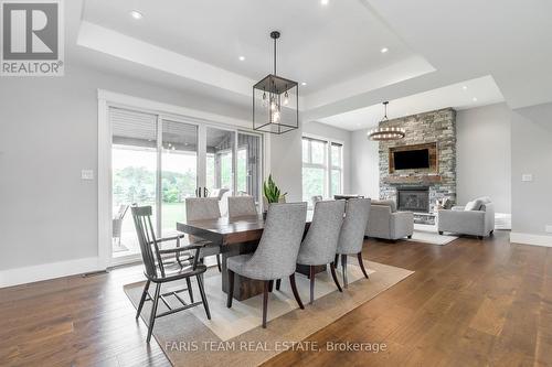 141 Dale Crescent, Bradford West Gwillimbury, ON - Indoor Photo Showing Dining Room With Fireplace