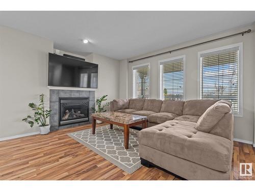 15806 139 St Nw, Edmonton, AB - Indoor Photo Showing Living Room With Fireplace