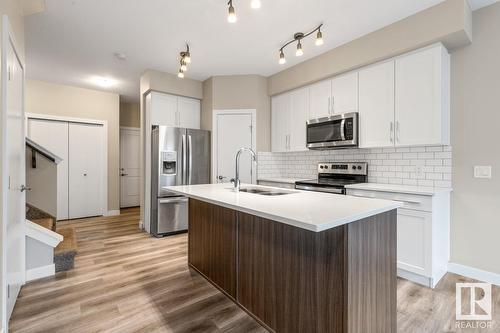 8538 Cushing Pl Sw, Edmonton, AB - Indoor Photo Showing Kitchen With Double Sink With Upgraded Kitchen