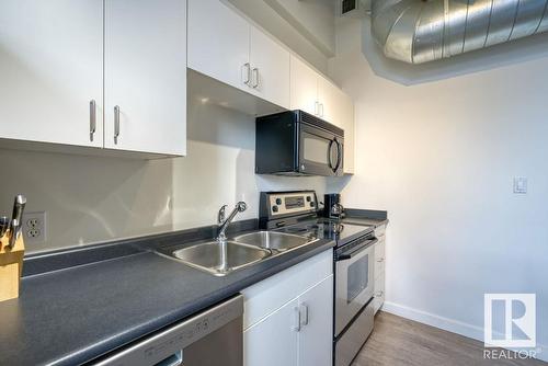 #302 10105 109 St Nw, Edmonton, AB - Indoor Photo Showing Kitchen With Double Sink