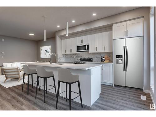 511 30 Av Nw, Edmonton, AB - Indoor Photo Showing Kitchen With Stainless Steel Kitchen With Upgraded Kitchen