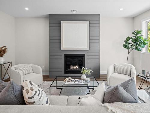 1526 Marble Pl, Langford, BC - Indoor Photo Showing Living Room With Fireplace