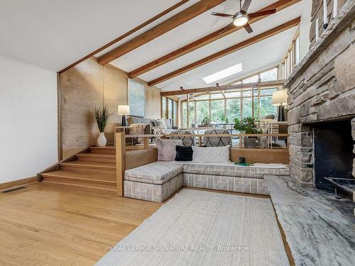 9 Overton Pl, Toronto, ON - Indoor Photo Showing Living Room With Fireplace